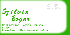 szilvia bogar business card